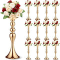 Sadnyy 12 Pcs Metal Flower Arrangements Stand Metal Wedding Centerpiece Stand Gold Vase Centerpiece Tall Table Decor Flower Vase for Wedding Reception Event Party Hotel Home Decor (15 Inch) by Sadnyy