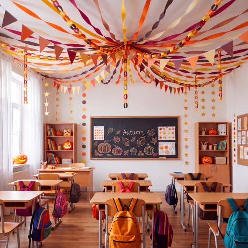Fall Paper Chains Garland 574 ft Crepe Streamers for Party Decor - Image 4