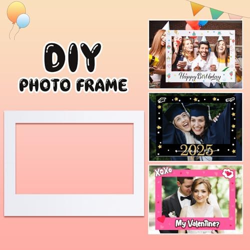 Beeveer 32 x 24 in Large Photo Booth Selfie Frame Props,White Horizontal - Image 5