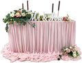 Pooling and Floating Chiffon Table Skirt with extra length, 6FT 9FT 14FT Sheer Tablecloth, Baby Shower, Birthdays Party, Main Cake Table Decoration, Wdding Table Skirt (Blush Pink, 6FT) by EHLDekol