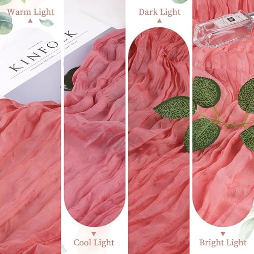 12 Pack Rose Cheesecloth Table Runner 35×120Inch Fall Boho Gauze Home Decor - Image 5