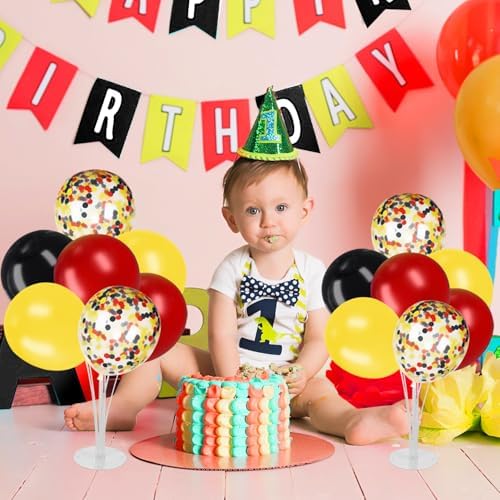 Voircoloria Balloon Stand Kit 4 Sets for Party Decorations,Yellow Black Red - Image 5