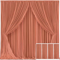 4 Panels Rust Backdrop Curtain for Parties Wedding Wrinkle Free Red Photo Curtains Backdrop Drapes Fabric Decoration for Birthday Party Baby Shower Christmas 20ft(W) x 10ft(H) by Tao-GePartyDecorations