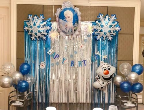 Teal Fringe Curtain Backdrop 3 Pack, 3.2 x 8.2 FT Party Decorations - Image 3