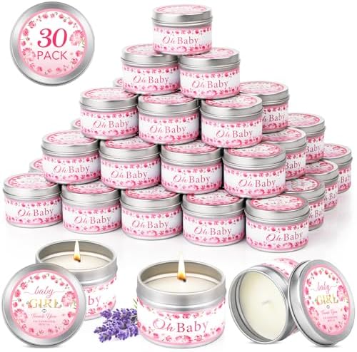 VISCOO 30 Pack Baby Shower Party Favors for Guests Prizes,Candles Lavender by VISCOO
