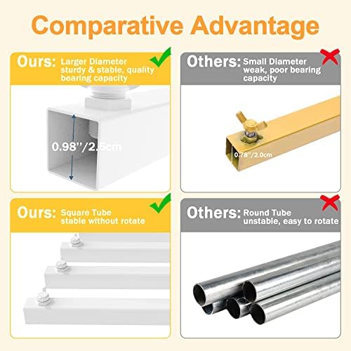 Heavy Duty Backdrop Stand, 8ft x 8ft, Adjustable Pipe and Drape Kit, White - Image 3