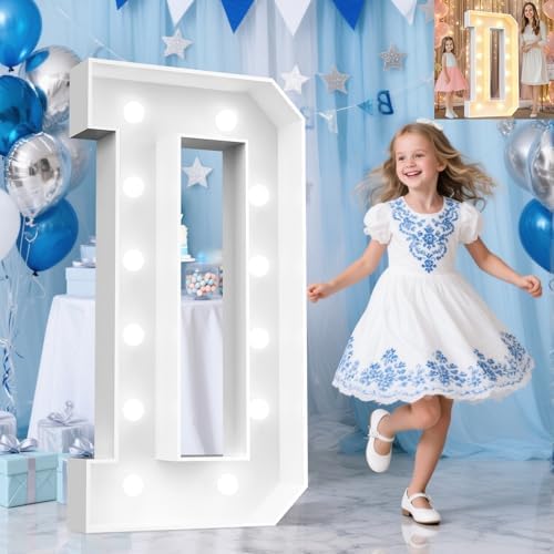 Pooqla 4 FT Marquee Letters, Light Up Letter D, Cool White and Warm White by Pooqla