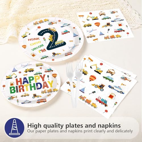 96Pcs Transportation 2nd Birthday Party Decorations Serves 24 - Image 3