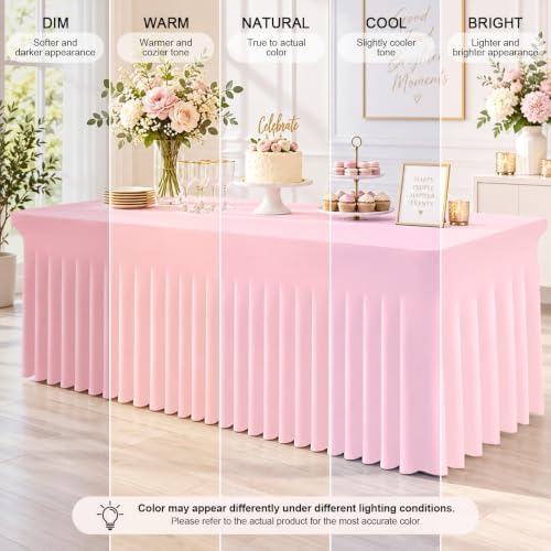 Smiry 2 Pack Spandex Elastic Fitted Table Cloth Skirt for 8FT Table - Image 4