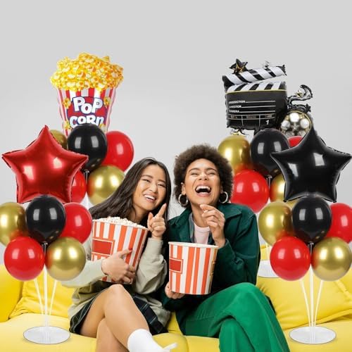 Naozinebi 4 Sets Movie Night Birthday Party Balloons Stand Kit Party Decor - Image 6