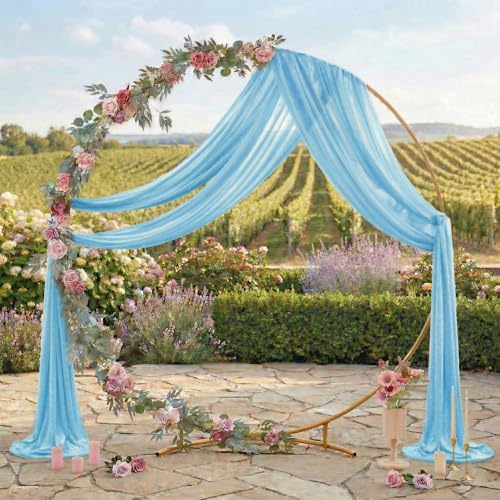 Pack of 2 Wedding Arch Drape Panel Fabric 30" x 100ft - Turquoise - Image 3