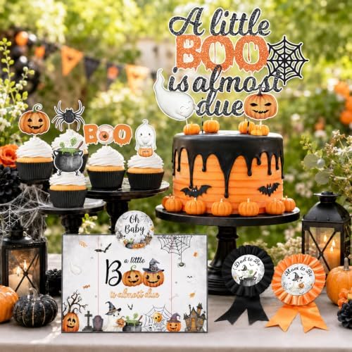 A Little Boo Is Almost Due Baby Shower Decorations for Boys Girls Baby Shower Party - Image 5