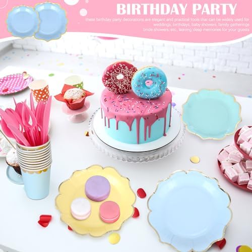 Yaomiao 168 Pcs Pastel Party Supplies Princess Plates and Napkins Serves 24 - Image 4