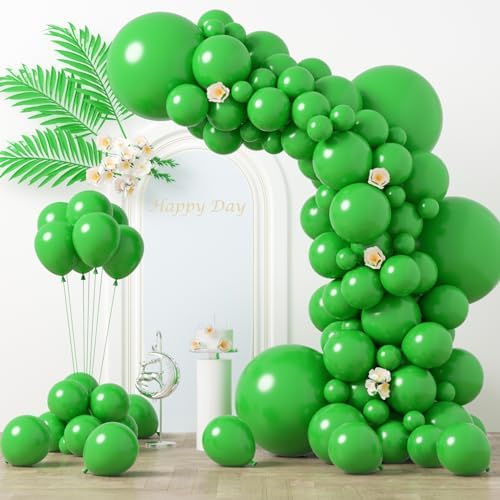 Voircoloria 130pcs Green Balloons Garland Arch Kit, 18 12 10 5 Inch by Voircoloria
