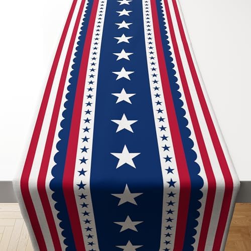 OHOME 4th of July Decorations - Patriotic USA Stars Table Runner for Home | Memorial Day Decorations - Fourth of July Accessories Decor Party Supplies Indoor Outdoor - 250 Anniversary USA Merchandise by OHOME