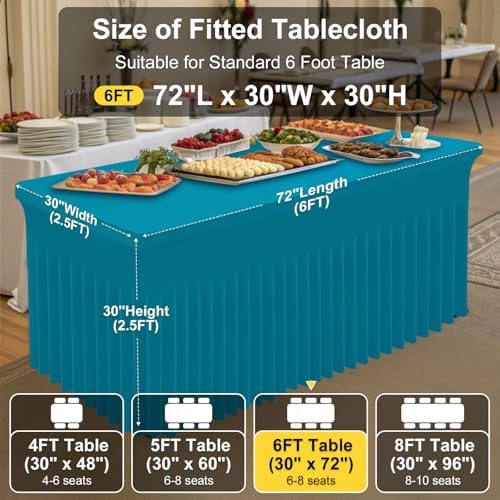 Smiry Spandex Elastic Fitted Table Cloth Skirt for 6FT Rectangle Table - Image 4