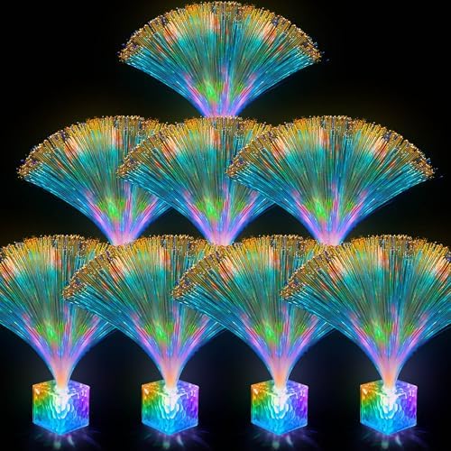Amylove 8 Pcs Mini Fiber Optic Lamp Glow Party Favors, Clear, 10 Inch by Amylove