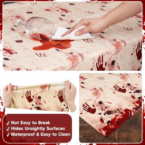 100FT x 54IN Halloween Bloody Print Plastic Tablecloth Roll with Cutter Box - Image 6