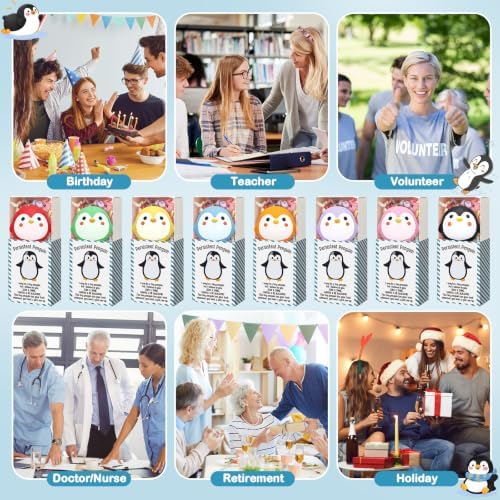 Wettarn 24 Sets Penguin Figurine with Gift Boxes, Office Desk Relief - Image 6