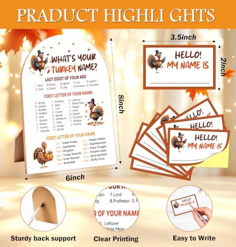Turkey Game for Thanksgiving Party Decor, What's Your Turkey Name Game - Image 2