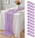 12 Pack Lavender Cheesecloth Table Runner 10Ft, Lilac Purple Table Runners 21.5 x 120 inch,Semi Sheer Cheese Cloth Fabric Runner Bulk for Wedding,Party,Baby Shower,Bridal Shower by Yemosa