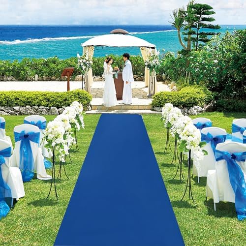 Royal Blue Carpet Runner for Party, Premium 160 GSM Felt Non-Woven Fabric Runway Rug for Party Wedding & Special Events,Rolled Package Without Creases (Royal Blue, 3X15 ft) - Image 2