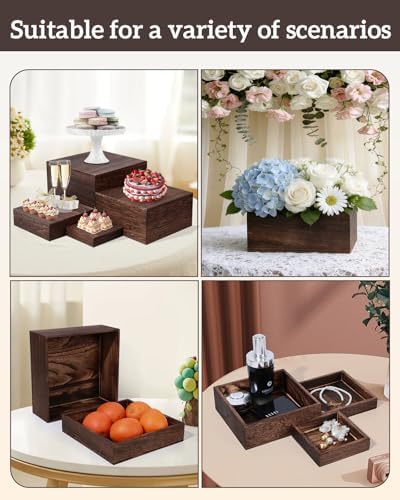 8Sizes Wooden Nested Buffet Risers with Mini Signs for Party Decor - Image 7