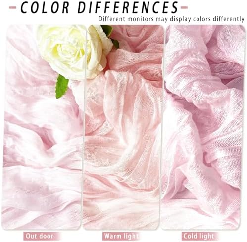 8 Pack Pink Cheesecloth Table Runner 17x108 inch Boho Gauze Cheese Cloth Table Runners for Wedding Party Baby Bridal Shower Home Decor - Image 6