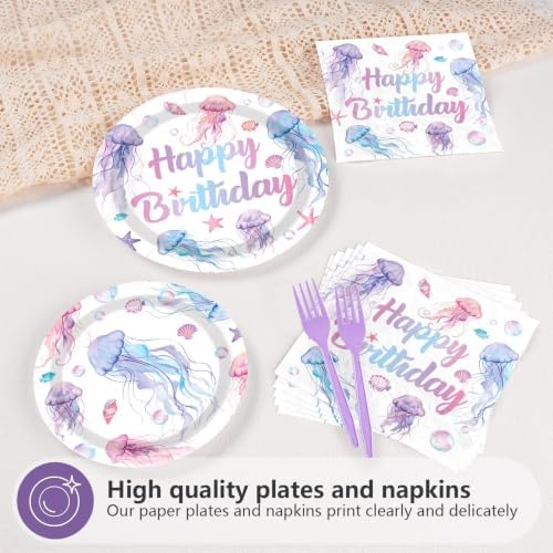 96Pcs Jellyfish Birthday Ocean Theme Party Decorations, Serves 24 - Image 6