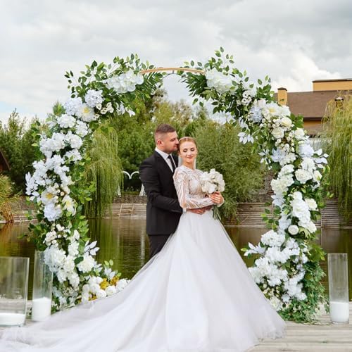 Chamvis Metal Round Balloon Arch Kit, 7.2ft (2.2m) Golden Round Arch Stand Kit: Garden Plants Vines Climbing Frame for Wedding Birthday Photo Background Party Supplies Decorations - Image 5