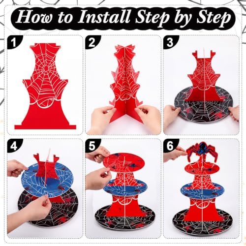 3 Tier Spider Cupcake Stand Spider Birthday Party Decorations - Image 4