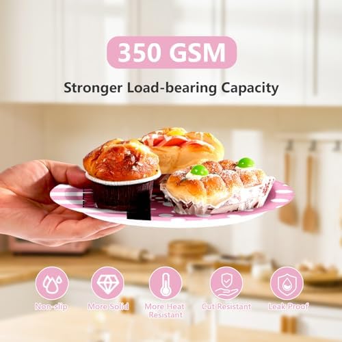 96Pcs Pink Mouse One Year Old Birthday Decorations, Serves 24 - Image 4