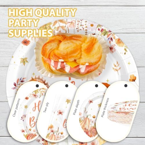96Pcs Fall Pumpkin Birthday Party Supplies Serves 24 - Image 6