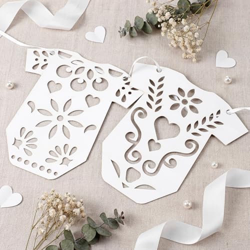 Amazingspark 4 Set White Papel Picado Baby Bodysuit Banner - Image 5