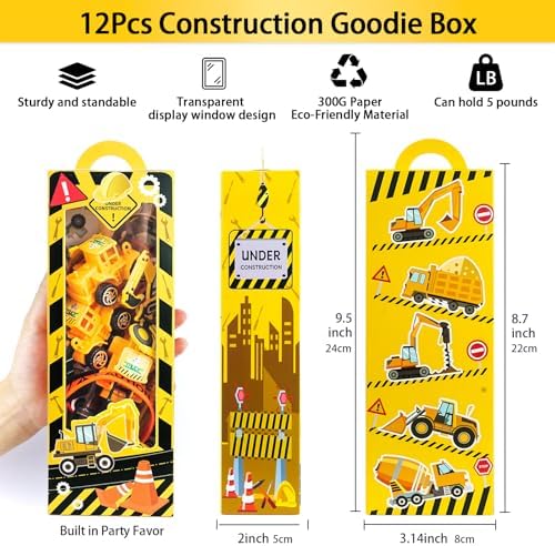 Construction Party Favors - for 12Guests, Construction Birthday Party Decorations Supplies, Construction Theme Toys for Goodie Bag Stuffer, Pinata Filler Gifts - Image 3