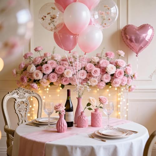UPBUD Baby Pink Glass Bud Vases Set of 12, Mini Vase for Centerpieces - Image 2