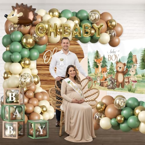 267PCS Fexivo Woodland Baby Shower Decorations Set, Serves 25 Guests - Image 4