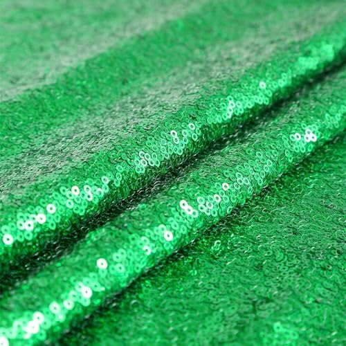 Green Sequin Backdrop Curtains-6 Panels 2FTx8FT Green Backdrop for St Patricks Day, Glitter Party Decorations Background Drapes for Wedding Birthday Anniversary Graduation Photo Booth Decor - Image 6