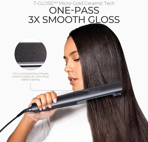 TYMO 2.0 Flat Iron Hair Straightener for Women - 1” Long Ceramic Professional 2 in 1 Straightener and Curler for Fast, Smooth Styling, Innovative Hollow Design to Boost Curls, 500M Ionic, Black - Image 2