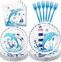 Grencian 96Pcs Dolphin Funny Ocean Dolphin Nautical Party Decorations by Greencian