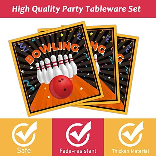 gisgfim 96Pcs Bowling Party Supplies Paper Plates Napkins - Image 3