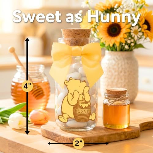 Ethisa 12 Pack Winnie Glass Bottles - Vintage Baby Shower Favors for Guests - Image 3