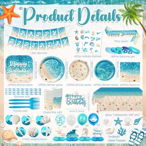 Beach Birthday Party Decorations, Ocean Themed Party Decorations - Image 2