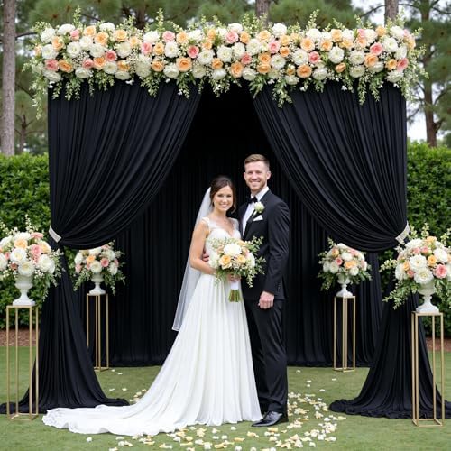 20x12 ft Black Backdrop Curtains for Weddings Parties, Birthdays and Photos - Image 3