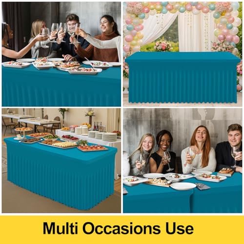 Smiry Spandex Elastic Fitted Table Cloth Skirt for 8FT Rectangle Table - Image 5