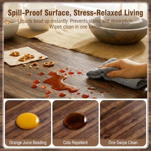300FT x 54IN Wood Grain Plastic Tablecloth Roll with Slide Cutter Box - Image 5