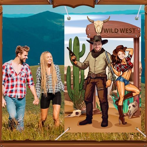 Tudomro 73 x 47 Inch Western Cowboy Backdrop Party Decorations Wild West - Image 6