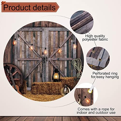 Moukeren 13 x 6 ft Western Party Backdrop Wild West Cowboy Rodeo Decoration - Image 3