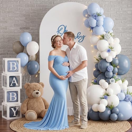 Baby Shower Boy Decorations, 6.6FT Blue Balloon Arch Kit - Image 4