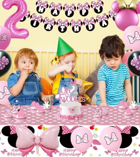 Pink Mouse 2nd Party Supplies Twodles Girl Birthday Decorations 2 - Image 7